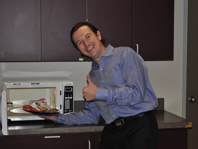 Michael Fabing working with a Microwave