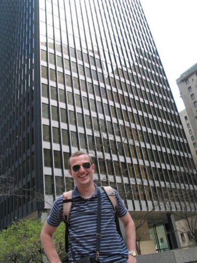 Michael Fabing in front of the TD building in Toronto (Canada)